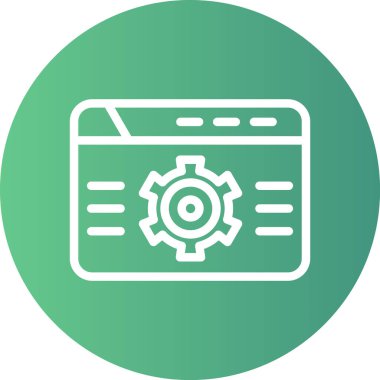 SEO Trafik Çizgisi Gradyan Çemberi Simgesi, Basit Tasarımlı Vektör Resimleri