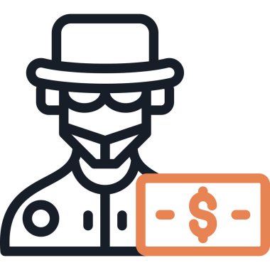 Yolsuzluk Yaptırımları Çizgisi Simge, Vektör Resimleri Basit Tasarım