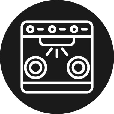 Bulaşık Çizgisi Çemberi BG Simgesi, Basit Tasarımlı Vektör Resimleri