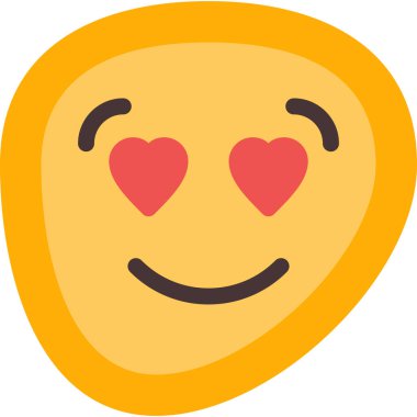 Kalpli Mutlu Yüz Düz Simge, Basit Tasarımlı Vektör İllüzyonu