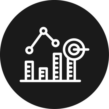 İş Başarı Çizgisi Çemberi BG Simgesi, Basit Tasarımlı Vektör Resimleri