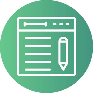 Günlük Satırı Gradyan Çemberi Simgesi, Basit Tasarımlı Vektör Resimleri