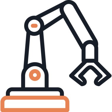 Endüstriyel Robot Çizgisi Basit Tasarımlı Vektör İllüzyonu