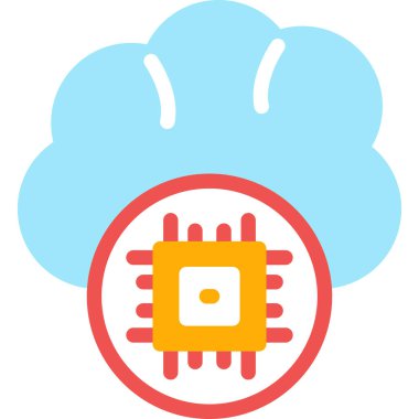 Bulut Otomatikleştirme Düz Simgesi, Basit Tasarımlı Vektör İllüstrasyonu