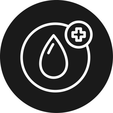 Kan Bırakma Çizgisi Çemberi BG Simgesi, Basit Tasarımlı Vektör Resimleri