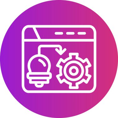 SEO Uygulama Satırı Gradyan Çemberi Simgesi, Basit Tasarımlı Vektör Resimleri