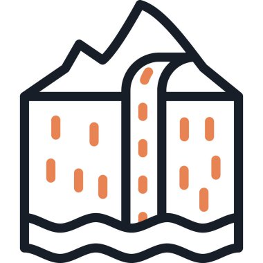 Şelale Çizgisi Simgesi, Basit Tasarımlı Vektör Resimleri