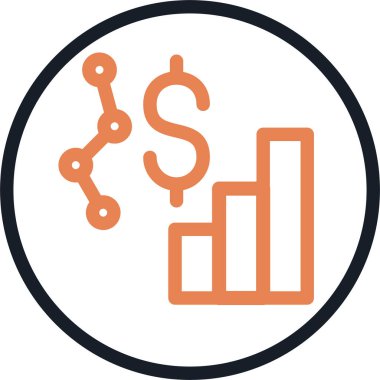 İş Kâr Çizgisi Simgesi, Basit Tasarımlı Vektör İllüstrasyonu