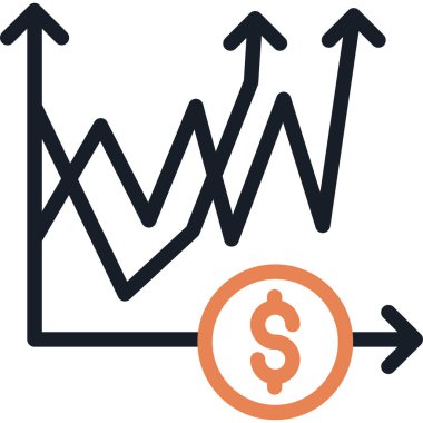 Finansal Analiz Çizgisi Basit Tasarımlı Vektör İllüstrasyonu