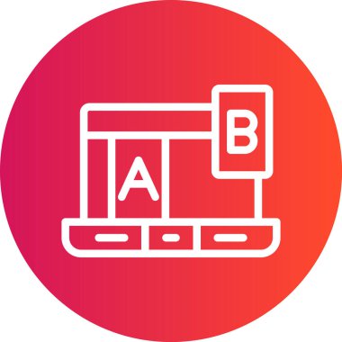 A-B Sınama Satırı Gradyan Çemberi Simgesi, Basit Tasarımlı Vektör Resimleri