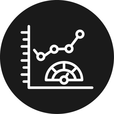 Performans Ölçüm Çizgisi Çemberi BG Simgesi, Basit Tasarımlı Vektör Resimleri
