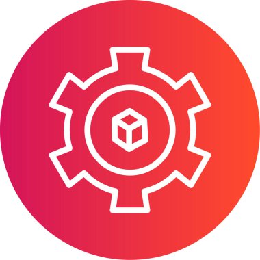 Kutu Satırı Gradyan Çemberi Simgesi, Basit Tasarımlı Vektör Resimleri Ayarlanıyor