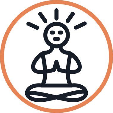 Meditasyon Satırı Simgesi, Basit Tasarımlı Vektör Resimleri