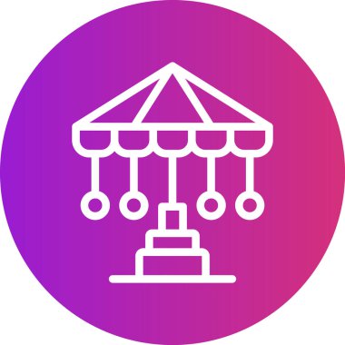 Atlıkarınca Çizgisi Gradyan Çemberi Simgesi, Basit Tasarımlı Vektör İllüstrasyonu