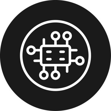 AI Strateji Çizgisi Çemberi BG Simgesi, Basit Tasarımlı Vektör Resimleri