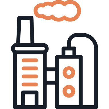 Endüstriyel Bitki Çizgisi Simgesi, Basit Tasarımlı Vektör İllüzyonu