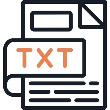 TXT Satır Simgesi, Basit Tasarımlı Vektör İllüstrasyonu