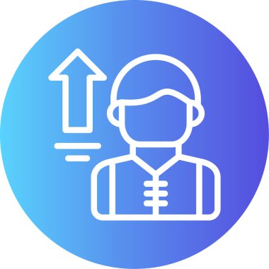 Mentor ve Mentee Satırı Gradyan Çemberi Simgesi, Basit Tasarımlı Vektör Resimleri