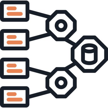 Yazılım Mimarisi Satırı Basit Tasarımlı Vektör Resimlendirmesi