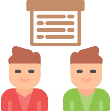 Tartışma Kurulu Düz Simgesi, Basit Tasarımlı Vektör İllüzyonu