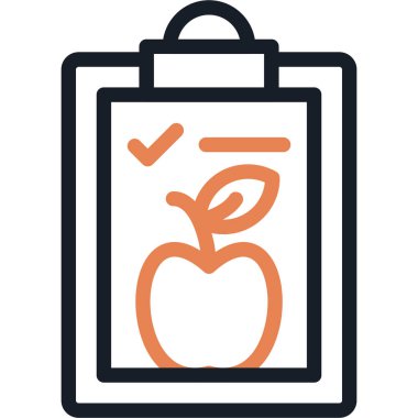 Yemek Planlama Çizgisi Simgesi, Basit Tasarımlı Vektör Resimleri