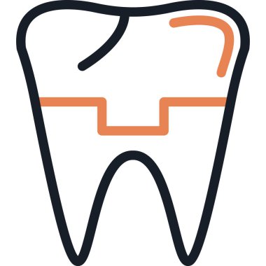 Diş Eğitimi Satırı Basit Tasarımlı Vektör İllüzyonu