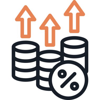 Fiyat Artırma Satırı Simgesi, Basit Tasarımlı Vektör İllüstrasyonu