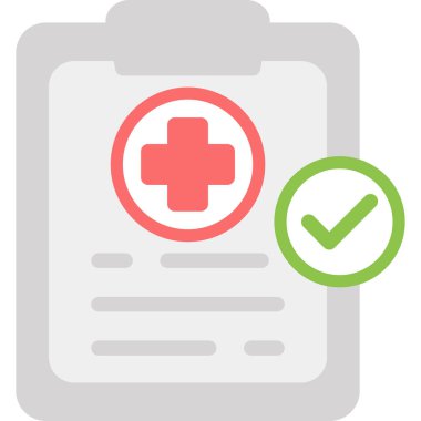 Tıbbi Geçmişin Düz Simgesi, Basit Tasarımlı Vektör Resimleri