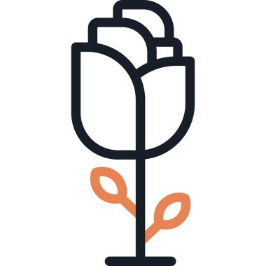 Gül Çizgisi Simgesi, Basit Tasarımlı Vektör Resimleri