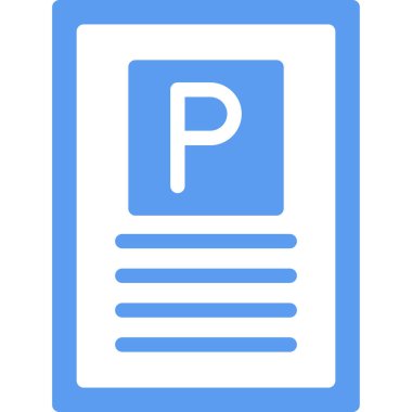 Park Biletinin Düz Simgesi, Basit Tasarımlı Vektör İllüstrasyonu