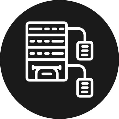 Veri Yedekleme Satırı Çemberi BG Simgesi, Basit Tasarımlı Vektör Resimleri