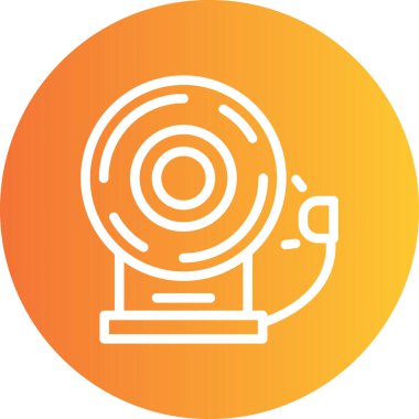 Okul Çanı Gradyan Çemberi Simgesi, Basit Tasarımlı Vektör Resimleri