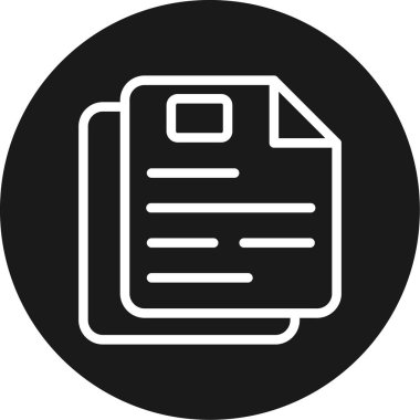 Bilgi Belgesi Satırı Çemberi BG Simgesi, Basit Tasarımlı Vektör Resimleri