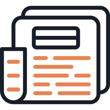 Haber Satırı Simgesi, Basit Tasarımlı Vektör İllüstrasyonu