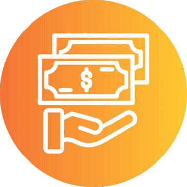 Maaş Çizgisi Gradyan Çemberi Simgesi, Basit Tasarımlı Vektör Resimleri