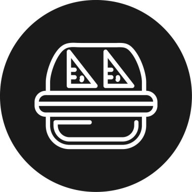 Beslenme Kutusu Satırı Çemberi BG Simgesi, Basit Tasarımlı Vektör Resimleri