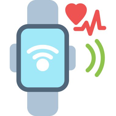 Giyilebilir Aygıt Düz Simgesi, Basit Tasarımlı Vektör Resimleri