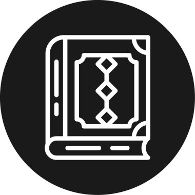 İslami Eğitim Çizgisi BG Simgesi Çemberi, Basit Tasarımlı Vektör İllüstrasyonu