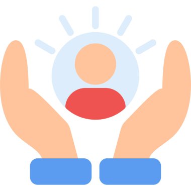 İnsan Hakları Örgütü Düz Simge, Basit Tasarımlı Vektör İllüstrasyonu