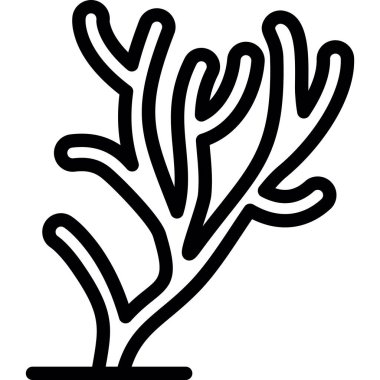 Ölen Mercan Resifleri Çizgisi Simge, Basit Tasarımlı Vektör Resimleri