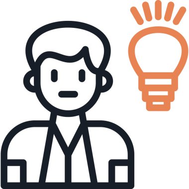 Girişimci Satırı Simge Ögesi, Basit Tasarımlı Vektör İllüstrasyonu