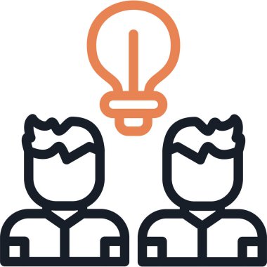 Brand Collaboration Line Due Icon, Basit Tasarımlı Vektör Resimleri