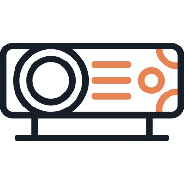 Projektör Satırı Simgesi, Basit Tasarımlı Vektör Resimleri