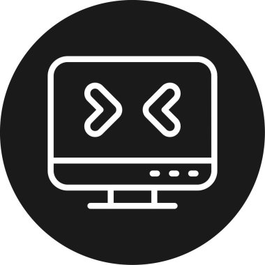 Uzak Masaüstü Satırı Çemberi BG Simgesi, Basit Tasarımlı Vektör Resimleri