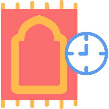 Dua Saati Düz Simgesi, Basit Tasarımlı Vektör İllüstrasyonu