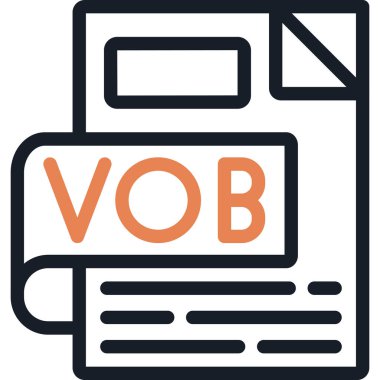 VOB Satır Bitiş Simgesi, Basit Tasarımlı Vektör İllüstrasyonu