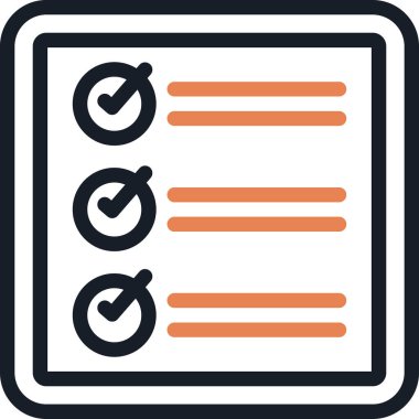 Metin Bullet Satırı Simge Ögesi, Basit Tasarımlı Vektör İllüstrasyonu