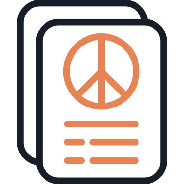 İnsan Hakları Konferans Hattı Simgesi, Basit Tasarımlı Vektör İllüstrasyonu