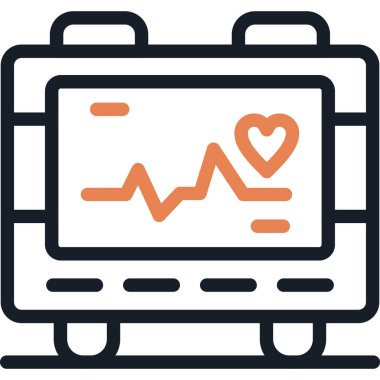 Atrial Fibrillation Line Due Simgesi, Basit Tasarımlı Vektör Resimleri