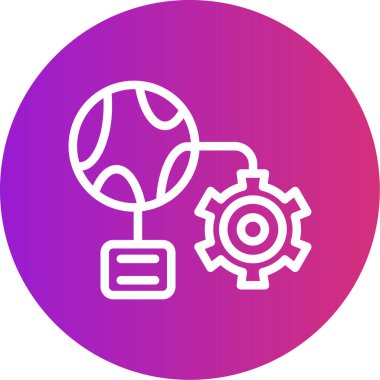 Ağ Ayarlama Satırı Gradyan Çemberi Simgesi, Basit Tasarımlı Vektör Resimleri